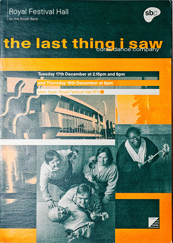 Front of colour flyer for The Last Thing I Saw 1996 